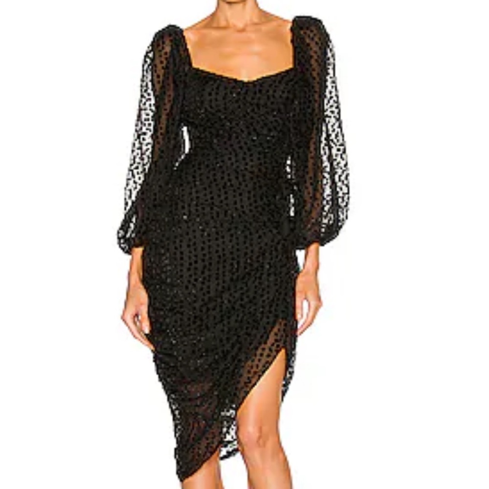 ASTR the Label Athens Dress in Black Burnout